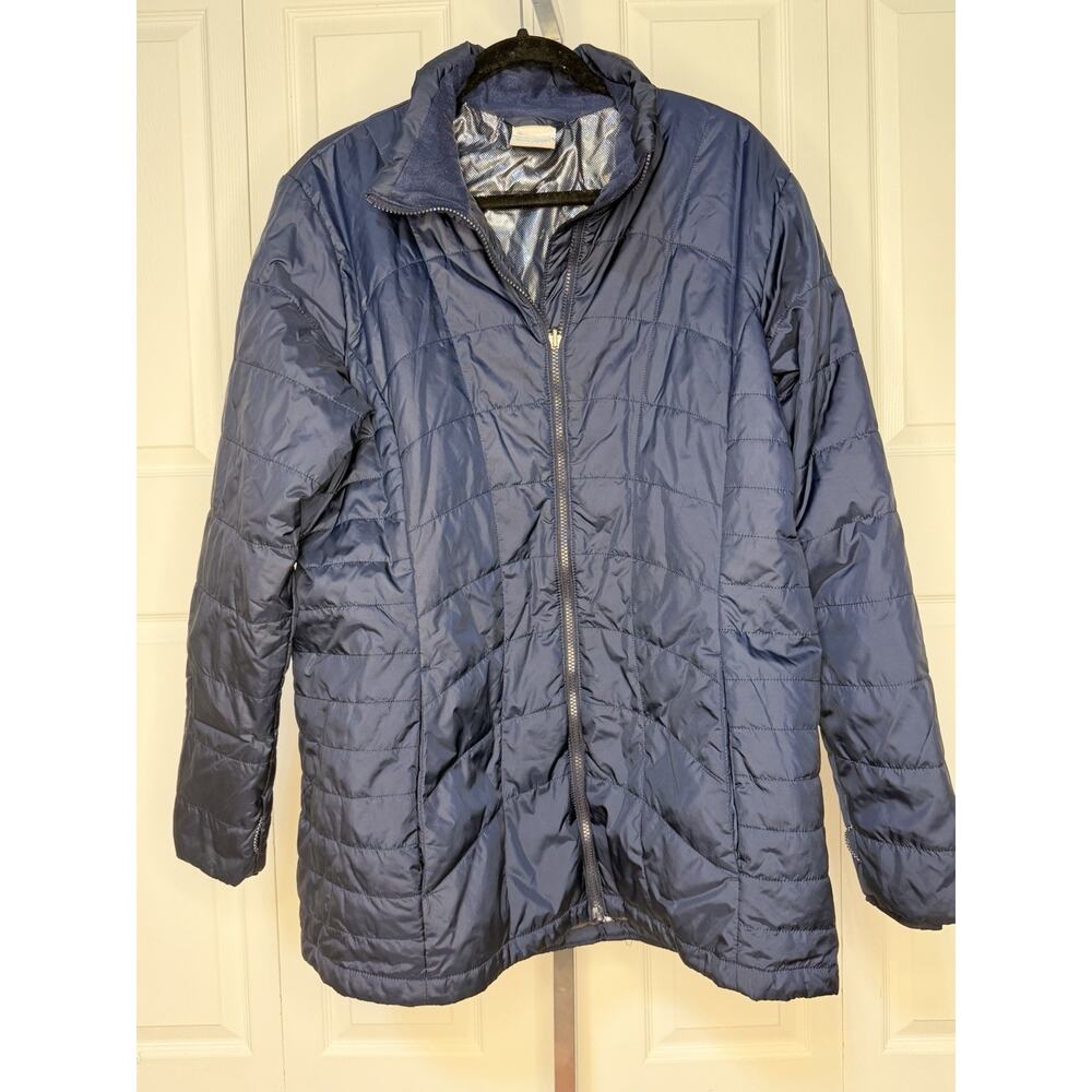 Columbia 2XL Omni-Heat with a full zipper and high collar puffer jacket womens